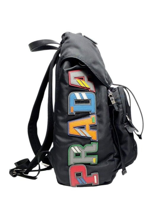 Prada Logo Patch Backpack Black main image 13